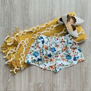 High-Waisted Floral Shorts